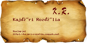 Kajári Rozália névjegykártya